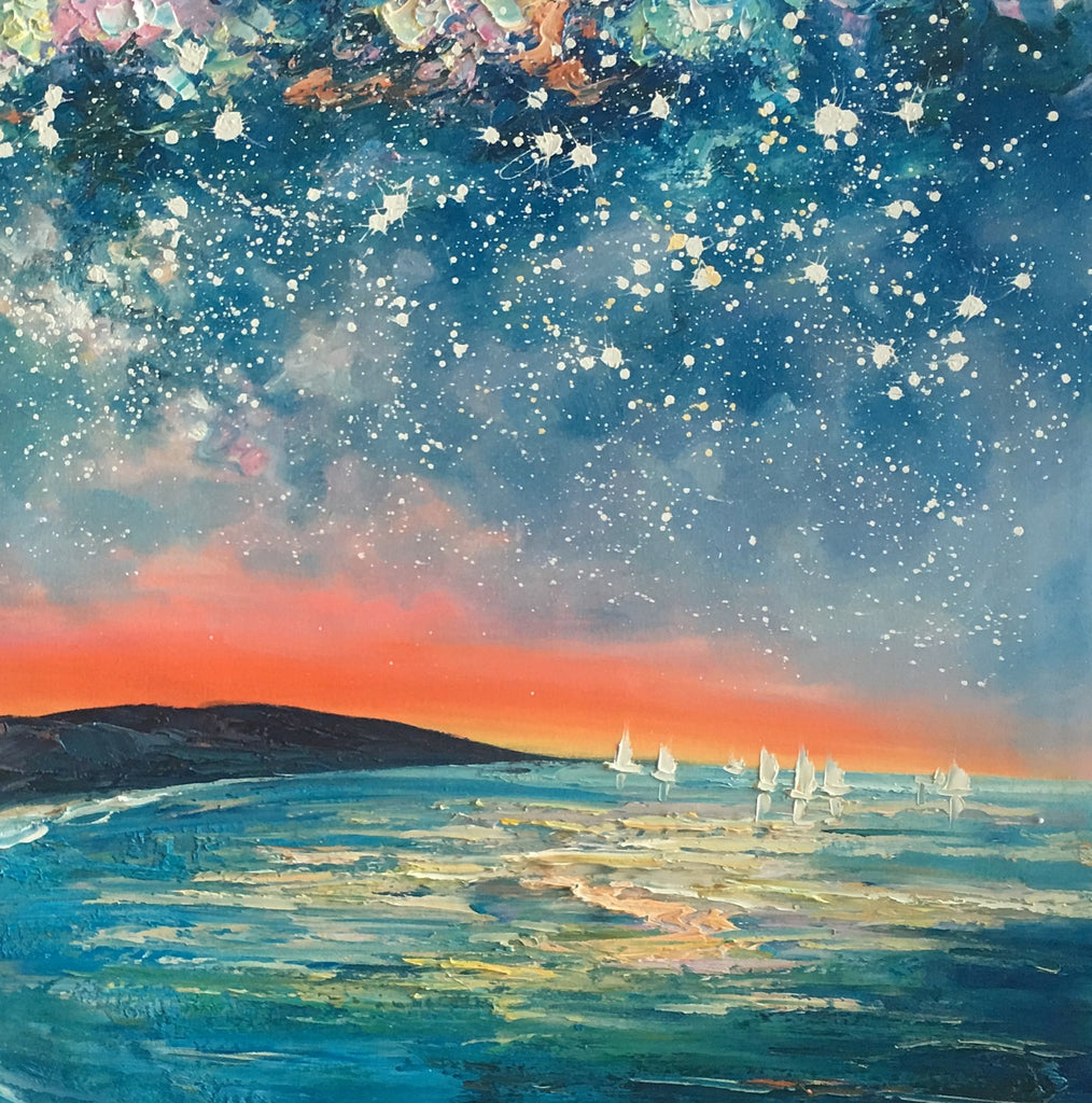 Landscape Canvas Paintings, Starry Night Sky Painting, Landscape Paint –  artworkcanvas