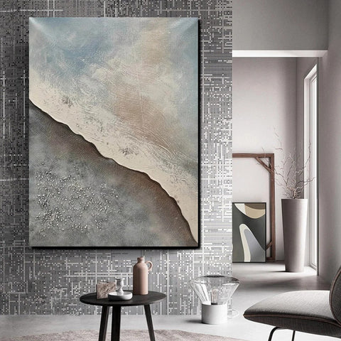 Bedroom Wall Art Ideas, Abstract Seashore Painting, Acrylic Canvas Paintings for Living Room, Simple Wall Art Ideas, Contemporary Paintings-artworkcanvas