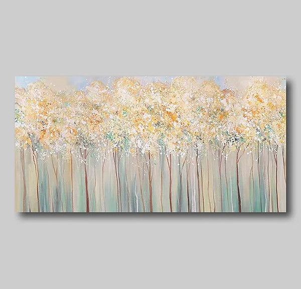 Forest Tree Paintings, Modern Wall Art Paintings, Simple Acrylic Paintings for Dining Room-artworkcanvas
