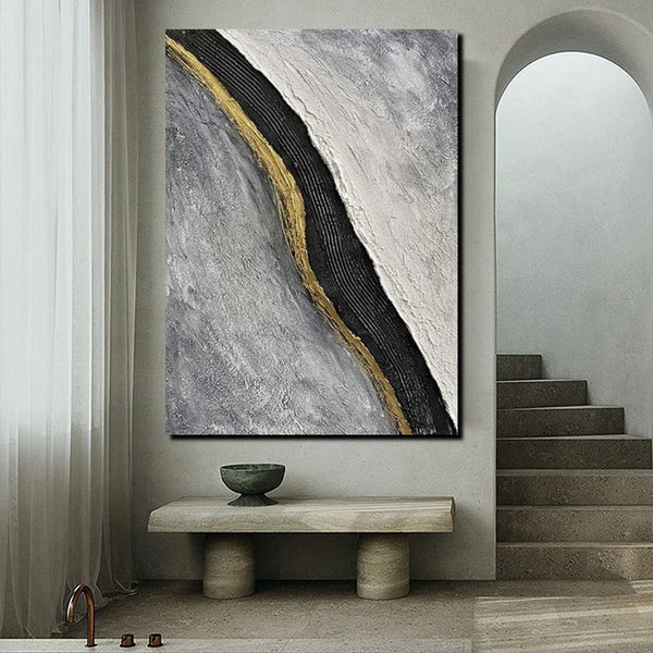 Bedroom Wall Art Ideas, Black Abstract Painting, Acrylic Canvas Paintings for Living Room, Simple Wall Art Ideas, Buy Paintings Online-artworkcanvas