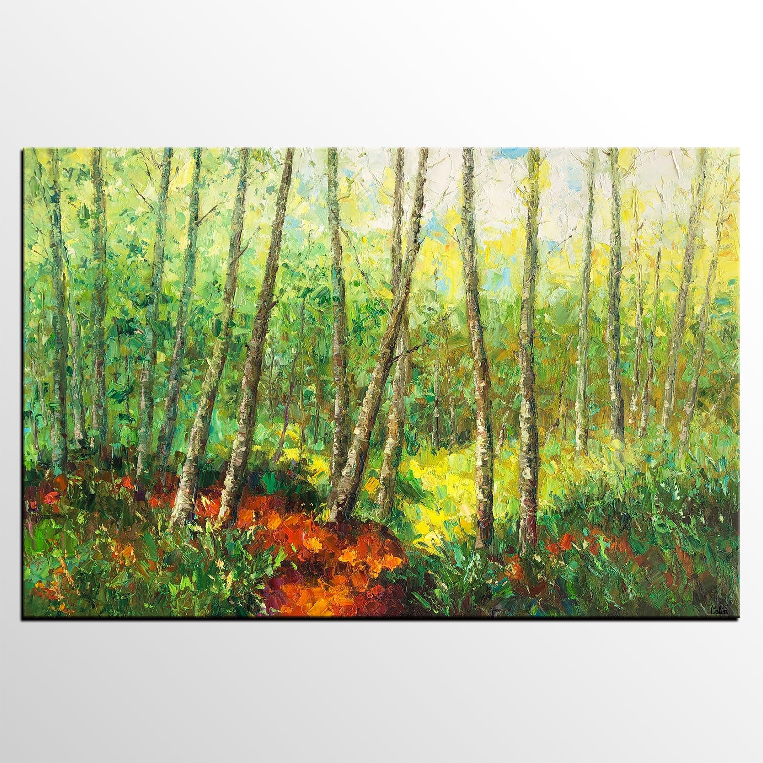 Canvas Art, Home Art, Spring Tree Painting, Wall Art, Abstract Artwork, Original Canvas Painting-artworkcanvas