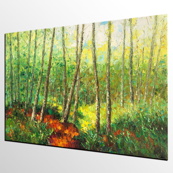 Canvas Art, Home Art, Spring Tree Painting, Wall Art, Abstract Artwork, Original Canvas Painting-artworkcanvas