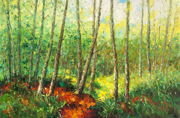 Canvas Art, Home Art, Spring Tree Painting, Wall Art, Abstract Artwork, Original Canvas Painting-artworkcanvas
