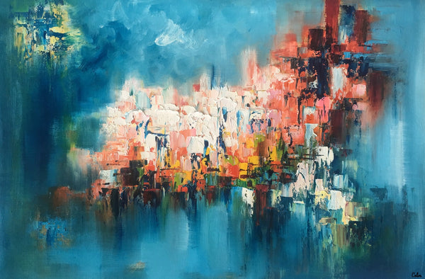 Contemporary Art, Abstract Impasto Art, Heavy Texture Oil Painting, Large Original Art-artworkcanvas