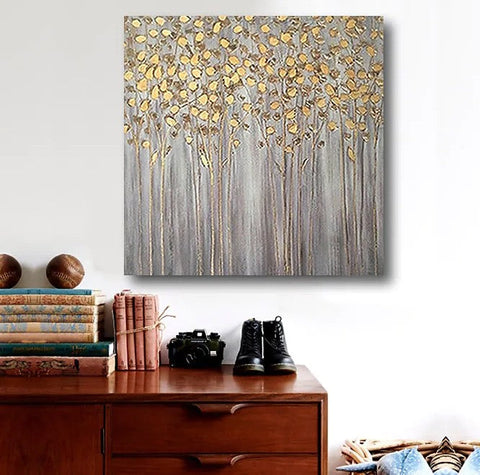 Birch Tree Paintings, Easy Painting Ideas for Bedroom, Acrylic Painting on Canvas, Large Acrylic Canvas Paintings, Huge Painting for Sale-artworkcanvas