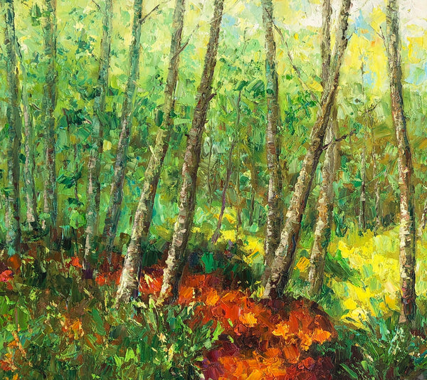 Canvas Art, Home Art, Spring Tree Painting, Wall Art, Abstract Artwork, Original Canvas Painting-artworkcanvas