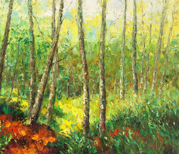 Canvas Art, Home Art, Spring Tree Painting, Wall Art, Abstract Artwork, Original Canvas Painting-artworkcanvas