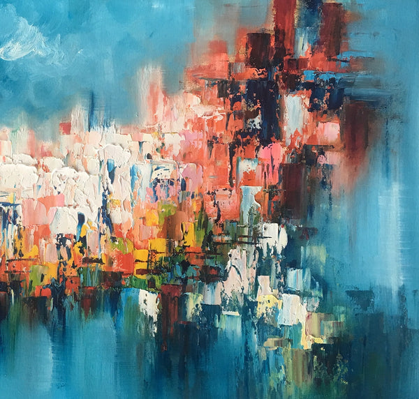 Contemporary Art, Abstract Impasto Art, Heavy Texture Oil Painting, Large Original Art-artworkcanvas