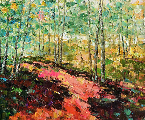 Original Wall Art, Spring Tree Landscape Painting, Rustic Painting, Hand Painted Art Painting-artworkcanvas