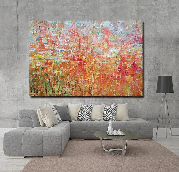 Palette Knife Paintings, Hand Painted Canvas Art, Simple Painting Ideas for Bedroom, Modern Paintings for Living Room-artworkcanvas