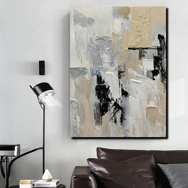 Heavy Texture Painting, Modern Abstract Painting, Simple Wall Art Ideas, Dining Room Abstract Painting, Acrylic Canvas Paintings-artworkcanvas
