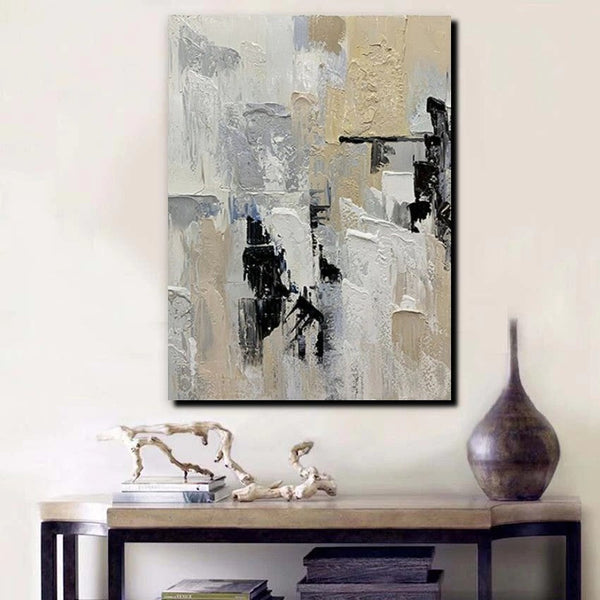 Heavy Texture Painting, Modern Abstract Painting, Simple Wall Art Ideas, Dining Room Abstract Painting, Acrylic Canvas Paintings-artworkcanvas