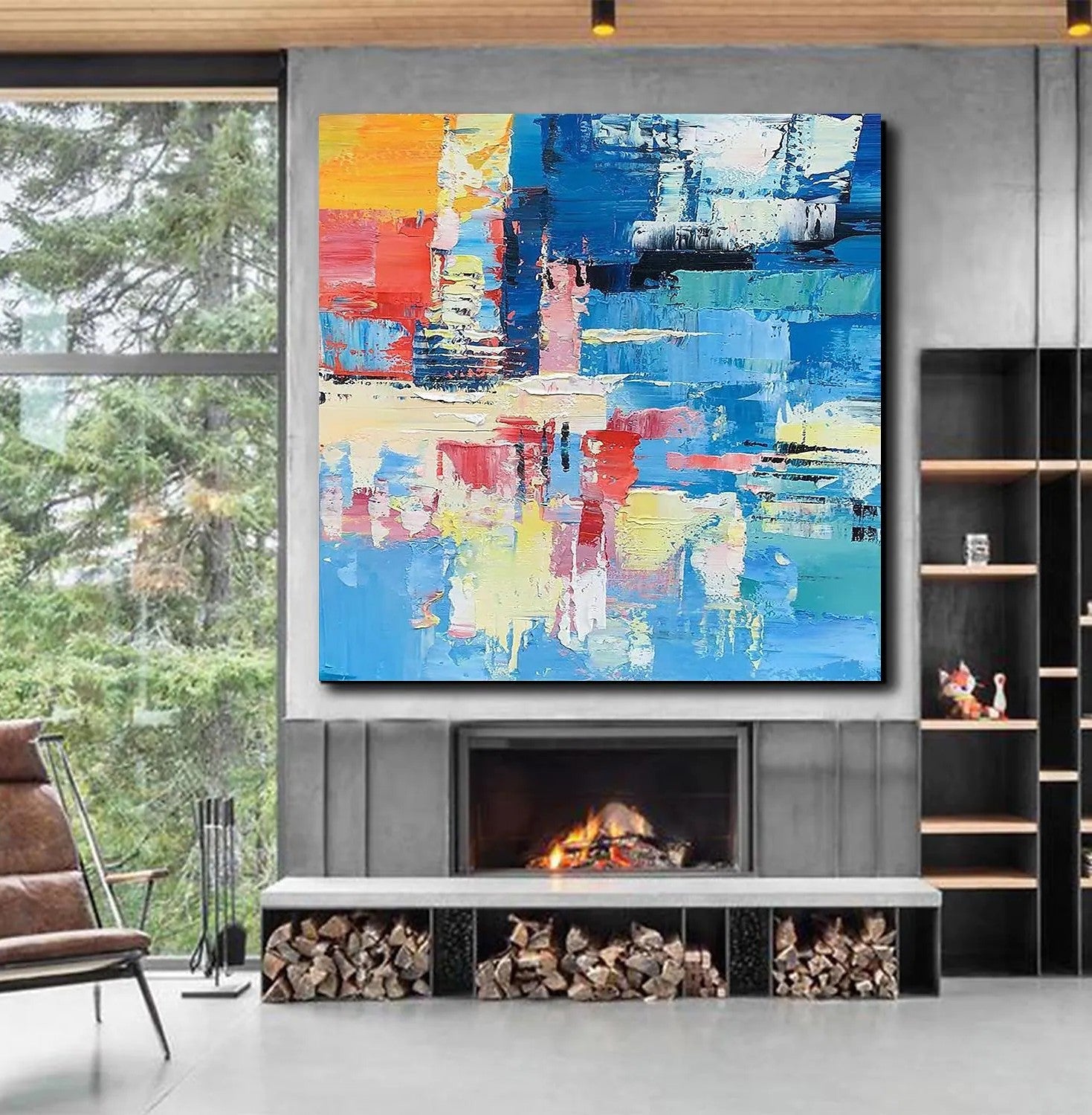 Simple Abstract Art, Simple Modern Wall Art, Abstract Paintings for Living Room, Hand Painted Canvas Painting, Modern Paintings for Bedroom-artworkcanvas