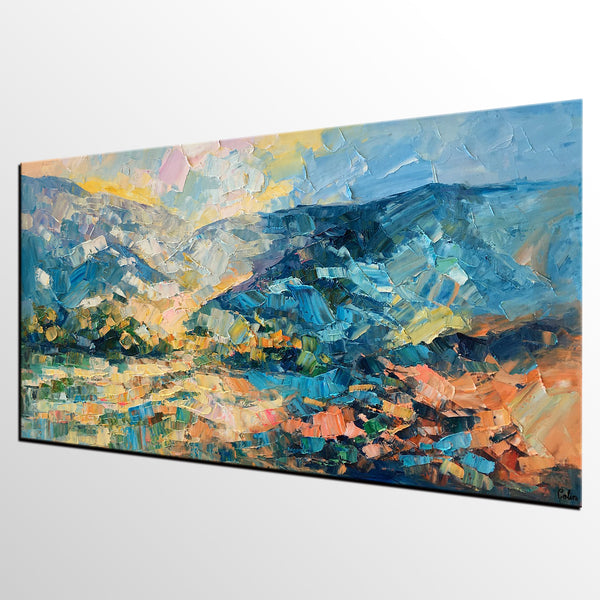 Canvas Art, Wall Art, Original Artwork, Original Art, Custom Canvas Painting, Mountain Landscape Art-artworkcanvas