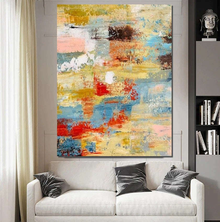 Contemporary Modern Art Paintings, Simple Modern Art, Living Room Wall Art Ideas, Palette Knife Paintings, Large Modern Art Ideas-artworkcanvas