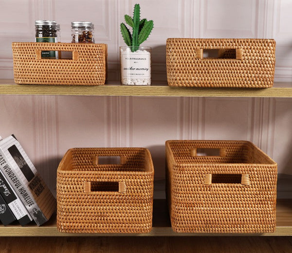 Large Storage Baskets for Bedroom, Storage Baskets for Bathroom, Rectangular Storage Baskets, Storage Baskets for Shelves-artworkcanvas