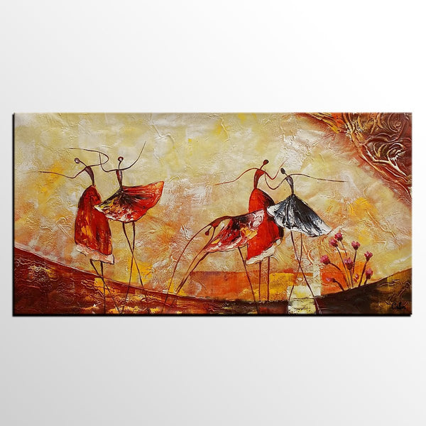 Simple Canvas Painting, Dining Room Wall Art Paintings, Buy Art Online, Abstract Acrylic Painting, Ballet Dancer Painting-artworkcanvas
