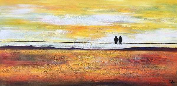 Bird Painting, Love Birds Painting, Abstract Canvas Painting, Buy Art Online, Canvas Painting for Bedroom, Simple Modern Art-artworkcanvas