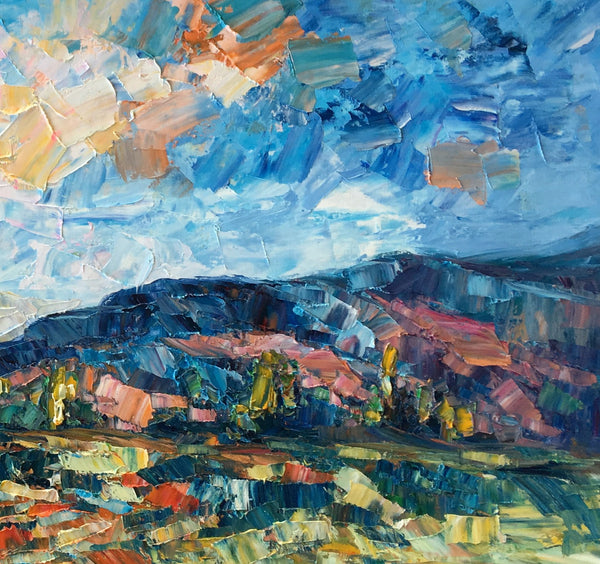 Abstract Painting, Canvas Art, Mountain Landscape Wall Art, Custom Canvas Painting-artworkcanvas