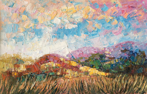 Heavy Texture Oil Painting, Mountain Landscape Painting, Original Painting, Large Artwork, Canvas Art, Wall Art, Original Artwork-artworkcanvas