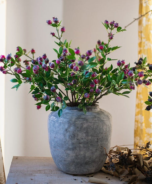 Simple Artificial Flowers for Living Room, Blueberry Fruit Branch, Flower Arrangement Ideas for Home Decoration, Spring Artificial Floral for Bedroom-artworkcanvas