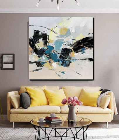 Bedroom Abstract Paintings, Simple Modern Paintings, Abstract Contemporary Art, Large Painting for Sale, Hand Painted Canvas Art-artworkcanvas