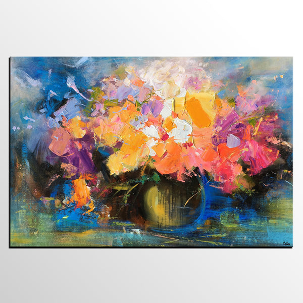 Flower Canvas Painting, Original Wall Art, Still Life Painting, Large Canvas Artwork, Painting for Sale-artworkcanvas