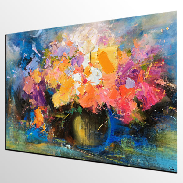 Flower Canvas Painting, Original Wall Art, Still Life Painting, Large Canvas Artwork, Painting for Sale-artworkcanvas