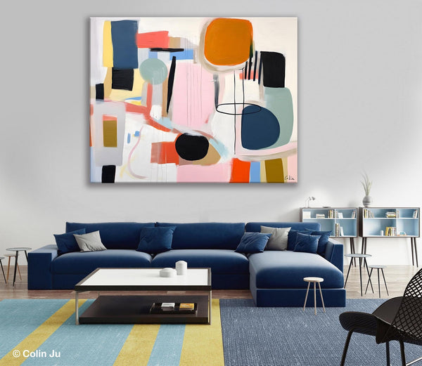 Abstract Canvas Paintings, Extra Large Canvas Painting for Living Room, Original Acrylic Wall Art, Oversized Contemporary Acrylic Paintings-artworkcanvas