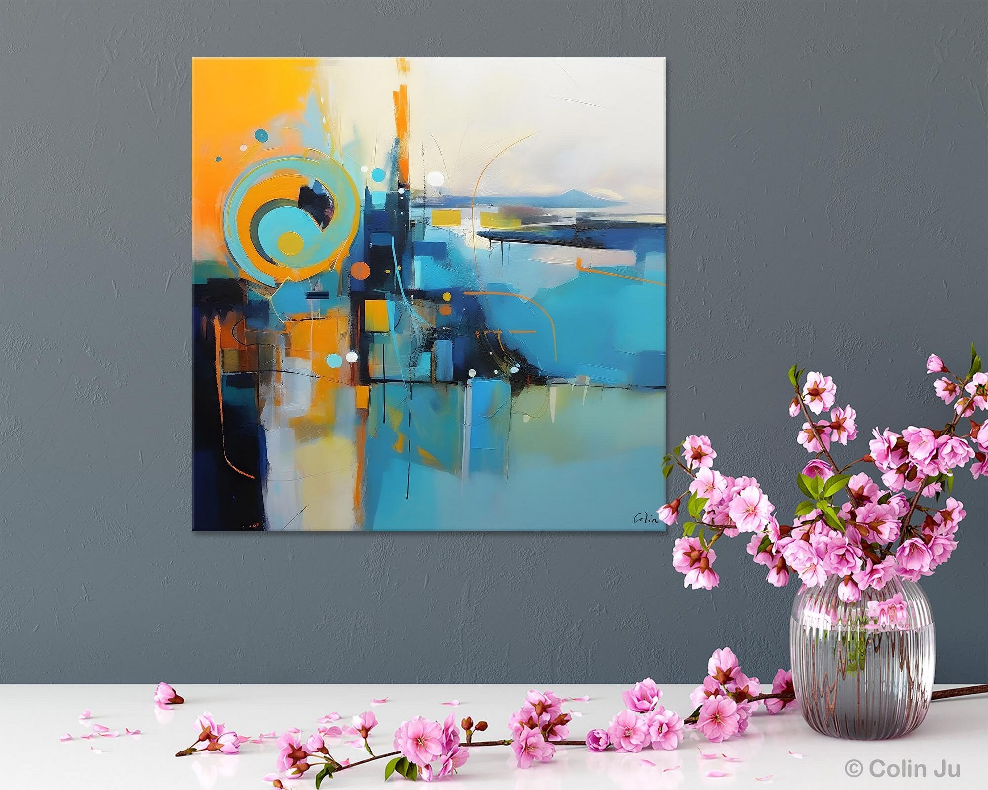 Modern Acrylic Paintings, Large Abstract Painting for Bedroom, Original Modern Wall Art Paintings, Oversized Contemporary Canvas Paintings-artworkcanvas