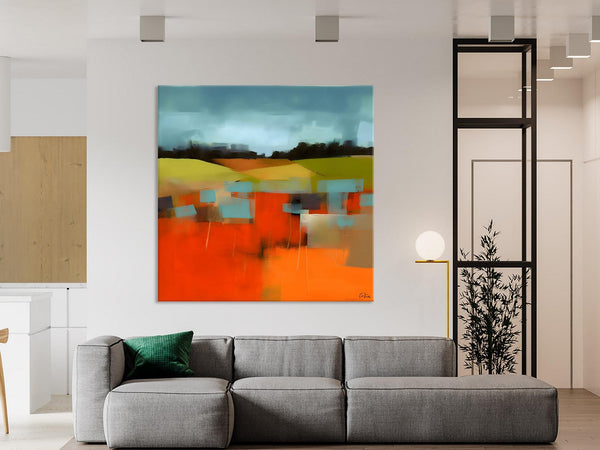 Original Landscape Wall Art Paintings, Oversized Modern Canvas Paintings, Modern Acrylic Artwork, Large Abstract Painting for Dining Room-artworkcanvas