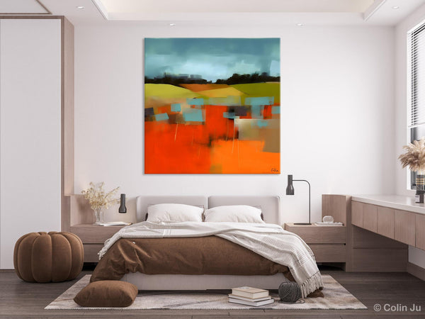 Original Landscape Wall Art Paintings, Oversized Modern Canvas Paintings, Modern Acrylic Artwork, Large Abstract Painting for Dining Room-artworkcanvas