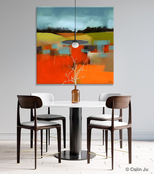 Original Landscape Wall Art Paintings, Oversized Modern Canvas Paintings, Modern Acrylic Artwork, Large Abstract Painting for Dining Room-artworkcanvas
