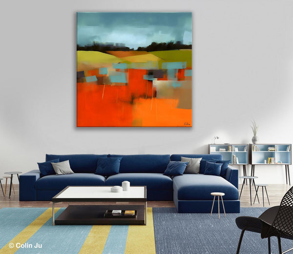 Original Landscape Wall Art Paintings, Oversized Modern Canvas Paintings, Modern Acrylic Artwork, Large Abstract Painting for Dining Room-artworkcanvas