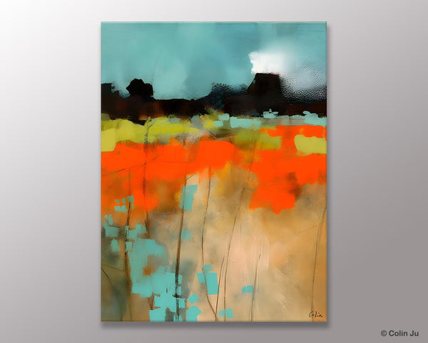 Modern Abstract Wall Art, Extra Large Canvas Painting for Dining Room, Original Canvas Wall Art Paintings, Abstract Landscape Paintings-artworkcanvas