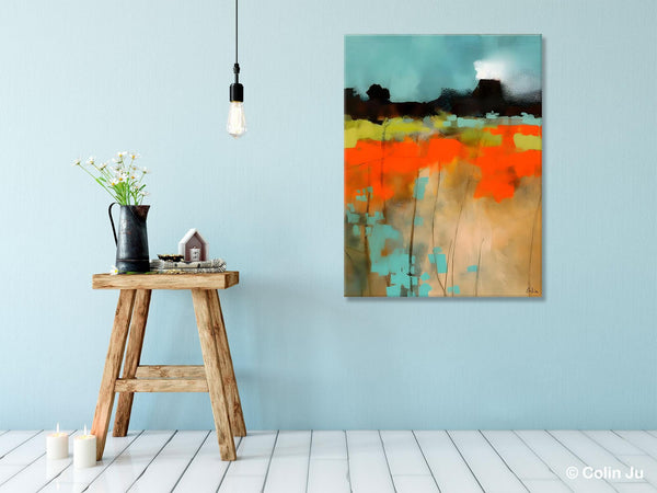 Modern Abstract Wall Art, Extra Large Canvas Painting for Dining Room, Original Canvas Wall Art Paintings, Abstract Landscape Paintings-artworkcanvas