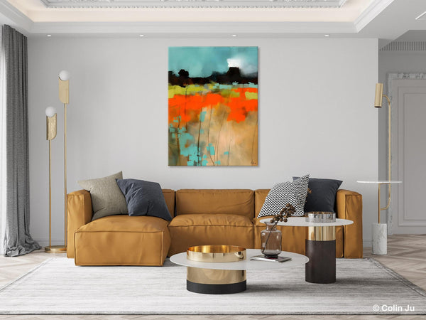 Modern Abstract Wall Art, Extra Large Canvas Painting for Dining Room, Original Canvas Wall Art Paintings, Abstract Landscape Paintings-artworkcanvas
