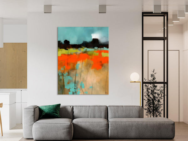 Modern Abstract Wall Art, Extra Large Canvas Painting for Dining Room, Original Canvas Wall Art Paintings, Abstract Landscape Paintings-artworkcanvas