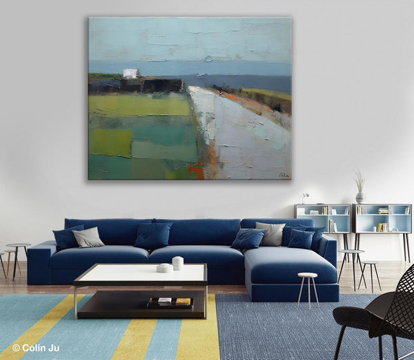 Heavy Texture Canvas Art, Abstract Landscape Paintings, Extra Large Canvas Painting for Living Room, Large Original Abstract Wall Art-artworkcanvas
