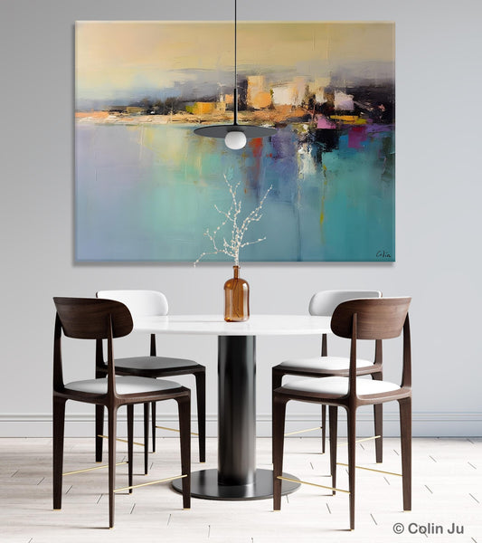 Abstract Landscape Paintings, Palette Knife Canvas Art, Extra Large Canvas Painting for Dining Room, Original Canvas Wall Art Paintings-artworkcanvas