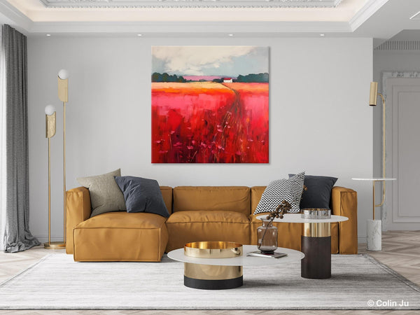 Original Landscape Paintings, Oversized Modern Wall Art Paintings, Modern Acrylic Artwork on Canvas, Large Abstract Painting for Living Room-artworkcanvas