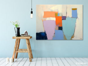 Simple Wall Painting Ideas for Living Room, Extra Large Painting on Canvas, Contemporary Acrylic Art, Original Abstract Wall Art Paintings-artworkcanvas