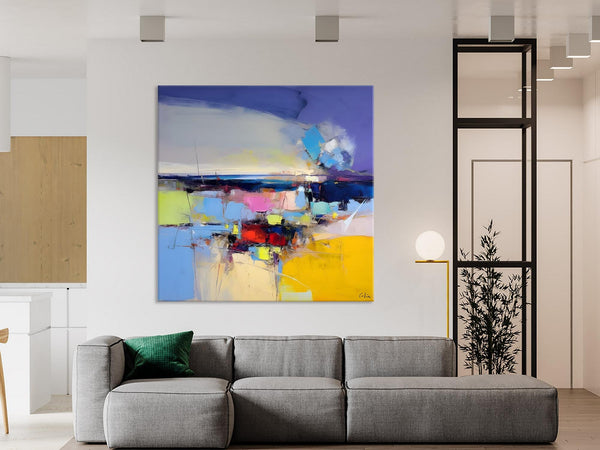 Landscape Abstract Paintings, Original Canvas Wall Art Paintings, Modern Canvas Painting for Dining Room, Acrylic Painting on Canvas-artworkcanvas