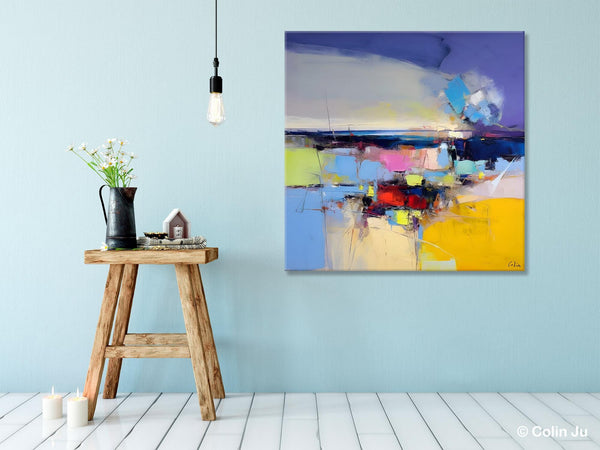 Landscape Abstract Paintings, Original Canvas Wall Art Paintings, Modern Canvas Painting for Dining Room, Acrylic Painting on Canvas-artworkcanvas