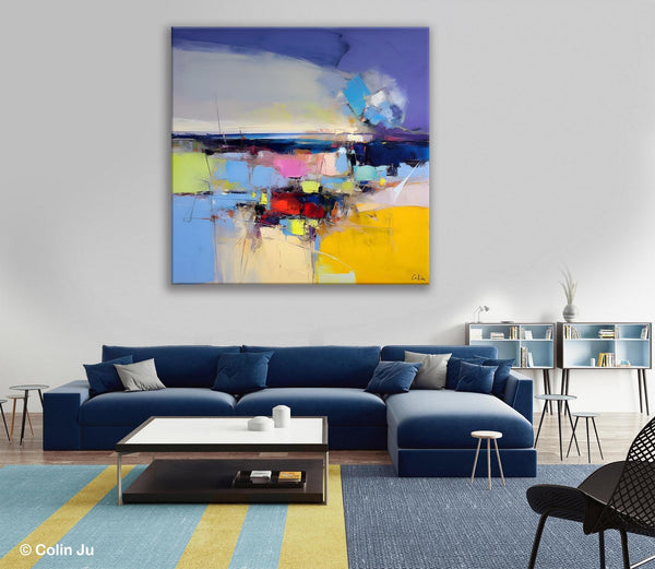 Landscape Abstract Paintings, Original Canvas Wall Art Paintings, Modern Canvas Painting for Dining Room, Acrylic Painting on Canvas-artworkcanvas