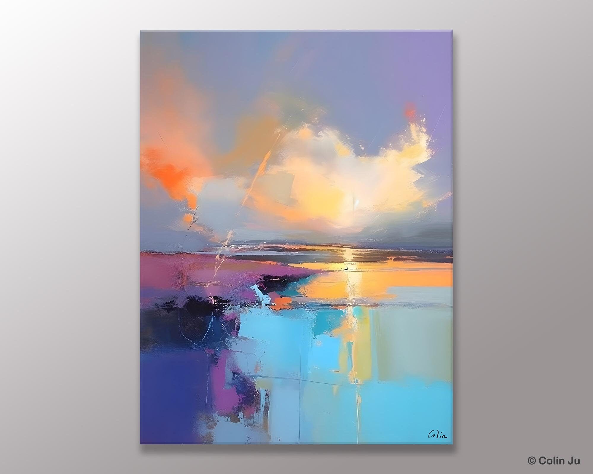 Original Landscape Paintings, Modern Paintings, Large Contemporary Wall Art, Acrylic Painting on Canvas, Extra Large Paintings for Bedroom-artworkcanvas
