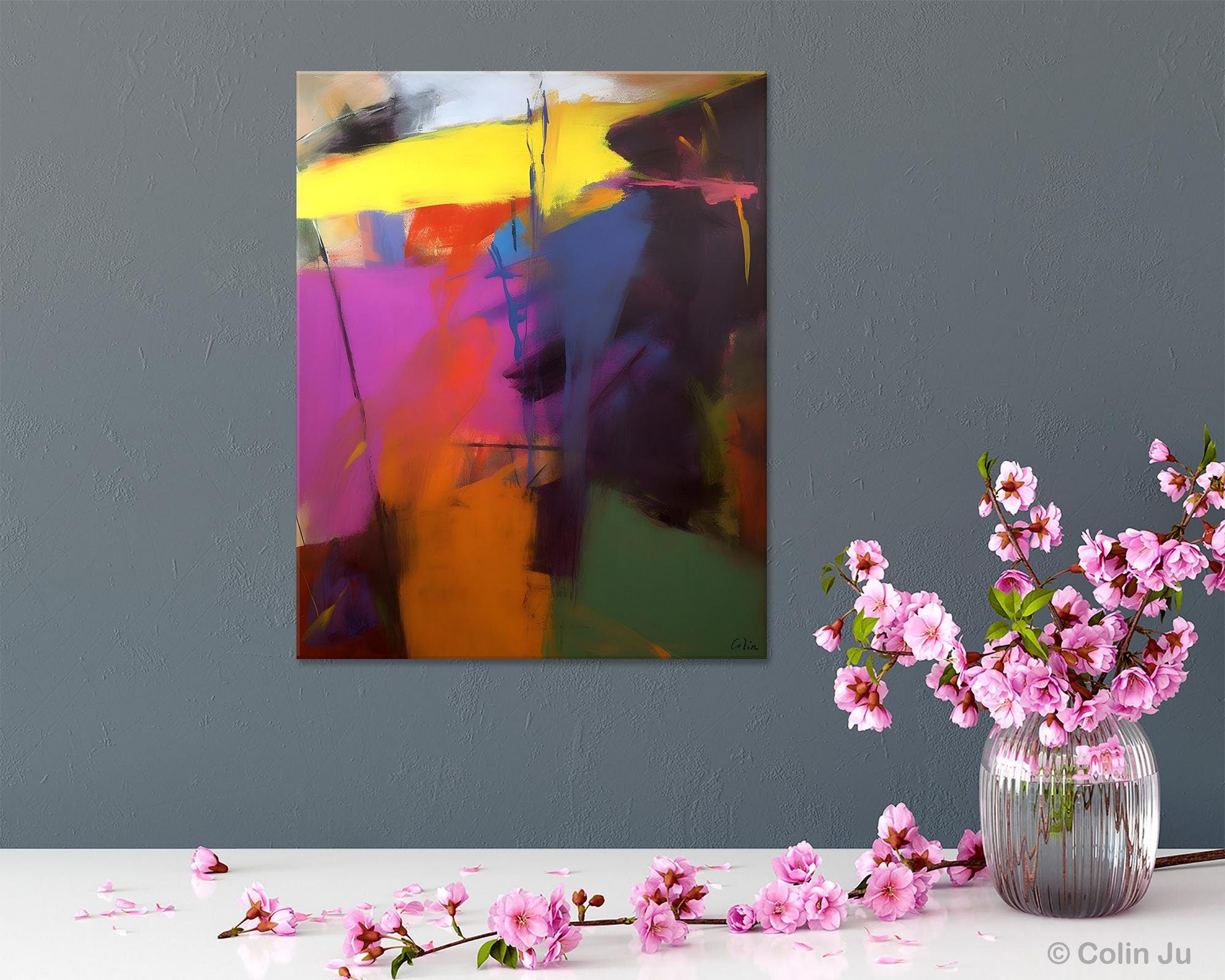 Extra Large Abstract Painting for Dining Room, Large Original Abstract Wall Art, Contemporary Acrylic Paintings, Abstract Painting on Canvas-artworkcanvas