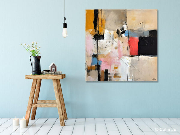 Contemporary Canvas Art, Modern Acrylic Artwork, Original Modern Paintings, Heavy Texture Canvas Art, Large Abstract Painting for Bedroom-artworkcanvas