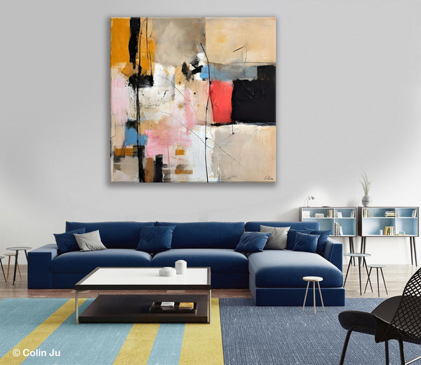 Contemporary Canvas Art, Modern Acrylic Artwork, Original Modern Paintings, Heavy Texture Canvas Art, Large Abstract Painting for Bedroom-artworkcanvas