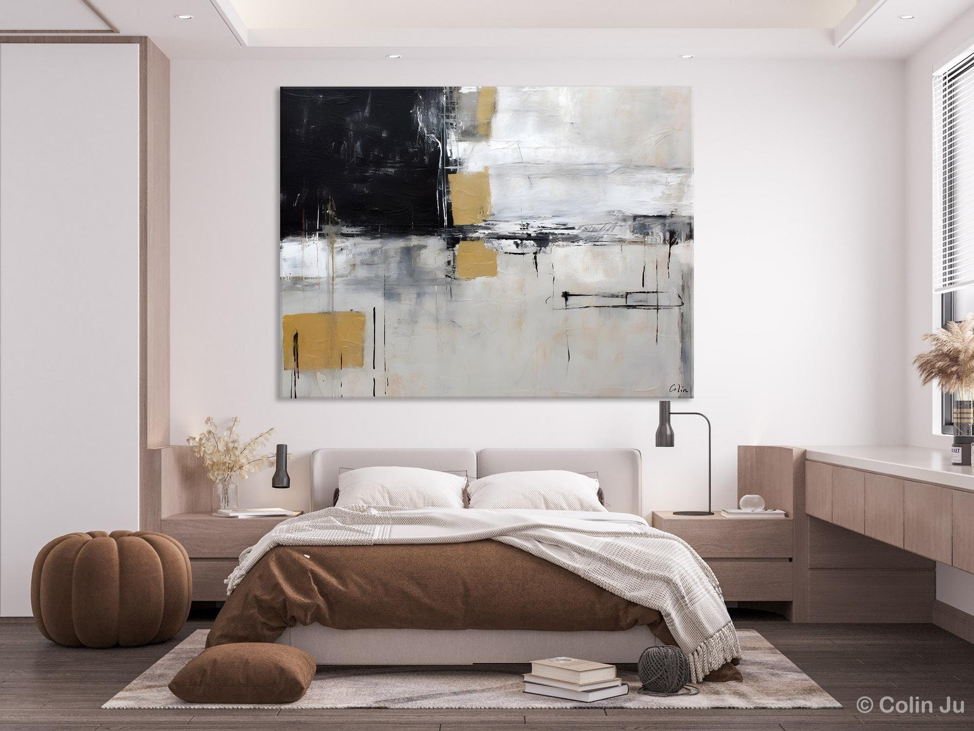 Original Abstract Art, Modern Wall Art Ideas for Bedroom, Extra Large Canvas Paintings, Impasto Art Painting, Contemporary Acrylic Paintings-artworkcanvas
